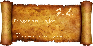 Fingerhut Lajos névjegykártya